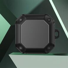 Per Samsung Galaxy Buds2 / Pro / Live Mecha hardware TPU Custodia protettiva per auricolari con gancio (spaziale grigio)