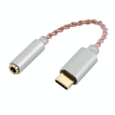 Ta12-R2 USB-C / Type-C maschio a 3,5 mm audio femmina singolo cristallo rame rame adattatore auricolare (argento)