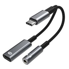 A15-1 USB-C / Type-C maschio a PD 30W USB-C / Type-C Caricamento + Adattatore auricolare femminile audio 3.5mm (grigio)