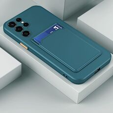 Per Samsung Galaxy S22 Ultra 5G Skin Feel card Contrast Color Button TPU Cassa del telefono (verde scuro)
