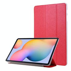 Per Samsung Galaxy Tab S8 + / TAB S7 + texture di seta flip custodia in pelle flip (rosso)
