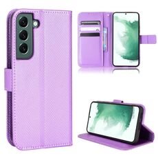 Per Samsung Galaxy S22 5G Case Telefono in pelle Texture (viola)