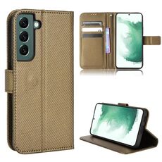Per Samsung Galaxy S22 5G Diamond Texture in pelle texture (Brown)