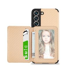 Per Samsung Galaxy S22 5G Porta in fibra di carbonio Porta in fibra di carbonio TPU + Caso (KHAKI)