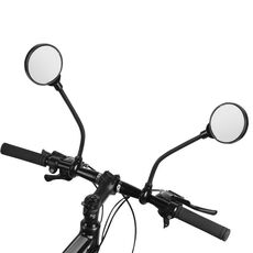 1 paio di regolazione del tubo della bicicletta convesso convesso dello specchietto retrovisore del grande schermo (nero)
