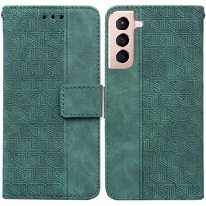 Per Samsung Galaxy S22 5G custodia in pelle geometrica geometrica (verde)