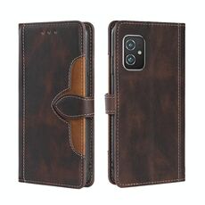 Per Asus Zenfone8 ZS590KS Skin Feel Cappello di paglia Casetta magnetica Cassa del telefono in pelle (marrone)