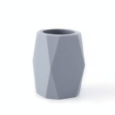 Desktop Simple Cosmetic Pen Storage Student Pen Holder Stationery Box(Geometric Gray)