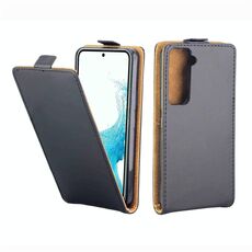 Per Samsung Galaxy S22 5G Cassa del telefono in pelle flip verticale con slot per schede (nero)