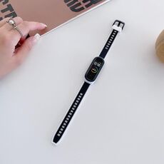 Per Xiaomi Mi Band 4/3 universale polsino in silicone a due colori (nero + bianco)