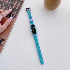 Per Xiaomi MI Band 4/3 Polsino di ricambio in silicone a due colori universale (blu + viola)