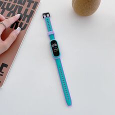 Per la fascia da polso a due colori universale di sostituzione in silicone a due colori Xiaomi Mi (Blue+Purple)