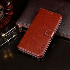 Per Asus Rog Phone 5s Idewei Crazy Horse Texture Custodia in pelle orizzontale a flip orizzontale con supporto e carta Slot & Portafoglio (Brown)