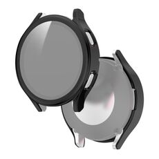 Per Samsung Galaxy Watch4 40mm PC elettroplavato PC + custodia protettiva integrata in vetro temperato (nero)
