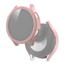 Per Samsung Galaxy Watch4 40mm PC smerigliato + custodia protettiva integrata in vetro temperato (rosa)