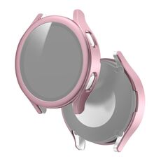 Per Samsung Galaxy Watch4 40 mm PC smerigliato + custodia protettiva integrata integrata in vetro temperato (oro rosa)