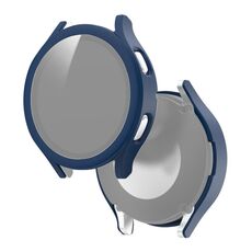 Per Samsung Galaxy Watch4 44 mm PC smerigliato + custodia protettiva integrata in vetro temperato (blu)