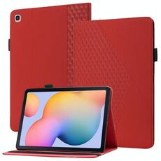 Per Samsung Galaxy Tab S6 Lite SM-P610 / T615 Rhombus Skin Sent Sensazione orizzontale Tablet Flip Tablet Caso in pelle con slot e supporto per carte (rosso)