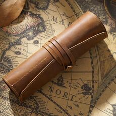 Retro First Lay Lay Layer Pen Tenda Penna Semplice Matita letteraria Matita multifunzionale Caso Pendio volume (Crazy Horse Pelle Brown)