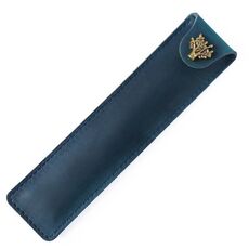 Cassa della matita della vacchetta Personalizzata Retro Handmade Retro Fa Handmade First Layer Bowhide Pen Case (Crazy Horse Pelle Blue)