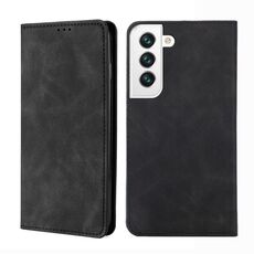 Per SAMAUNG GALAXY S22 5G Skin Feel custodia a flip orizzontale magnetica con supporto e slot per schede (nero)