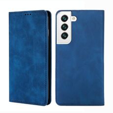 Per Samaung Galaxy S22 5G Skin Feel custodia a flip orizzontale magnetica con supporto e slot per schede (blu)