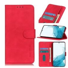 Per Samsung Galaxy S22 5G Khazneh Retro Texture PU + TPU Custodia in pelle flip orizzontale con supporto e carta Slot e portafoglio (rosso)