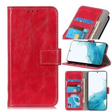 Per Samsung Galaxy S22 5G retrò Crazy Horse Texture Custodia in pelle flip orizzontale con titolare e carte slot e cornice e portafoglio e portafoglio (rosso)