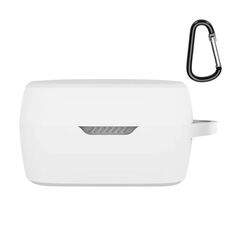 Custodia protettiva in silicone auricolare wireless con gancio per JBL T280TWS X (bianco)