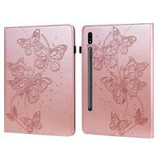Per Samsung Galaxy Tab S8 / GALAXY TAB S7 T870 / T875 / T876B Pattern farfalla in rilievo in pelle orizzontale in pelle flip in pelle flip (rosa)