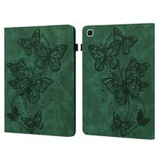 Per Samsung Galaxy Tab S6 Lite P610 / P615 Butterfalla in rilievo modello in pelle orizzontale in pelle flip in pelle (verde)