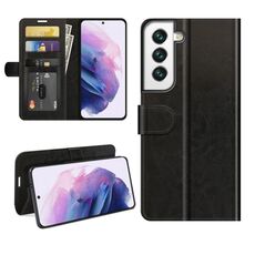 Per Samsung Galaxy S22 5G R64 Texture Singola custodia protettiva orizzontale orizzontale con supporto e schede per schede e portafoglio e cornice fotografica (nero)