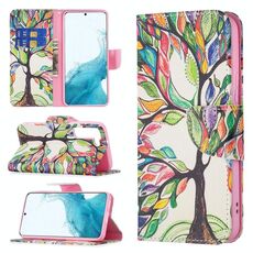 Per Samsung Galaxy S22 5G Pattern colorato modello di disegno orizzontale flip custodia in pelle con supporto e slot per schede e portafoglio