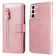 Per Samsung Galaxy S22 5G texture di vitello con cerniera con cerniera custodia orizzontale in pelle flip (oro rosa)
