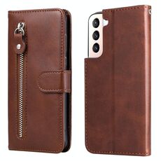 Per Samsung Galaxy S22 5G texture di vitello con cerniera con cerniera custodia orizzontale in pelle flip (marrone)