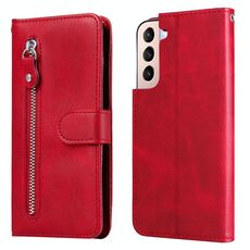 Per Samsung Galaxy S22 5G texture di vitello con cerniera custodia orizzontale flip custodia cellulare (rosso)
