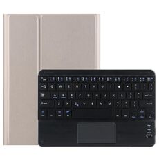 M10-C 2 in 1 tastiera Bluetooth rimovibile + custodia per tablet in pelle con touchpad e supporto per Lenovo Tab M10 TB-X505X (oro)