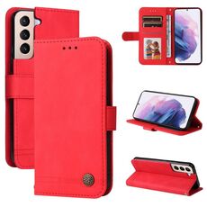 Per Samsung Galaxy S22 Skin Feel Life Tree Tree Metal Bull Horizontal flip custodia in pelle (rosso)