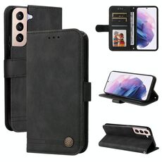 Per Samsung Galaxy S22 Skin Self Life Tree Tree Metal Bull Horizontal flip custodia cellulare (nero)