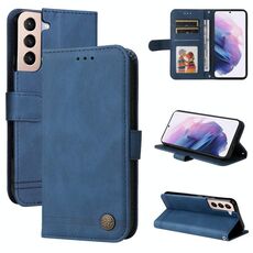 Per Samsung Galaxy S22 Skin Feel Life Tree Tree Metal Bull Horizontal flip custodia cellulare (blu)