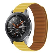 Banda di orologi magnetici in silicone per Huawei Watch GT2 46mm, larghezza: 22mm (giallo)