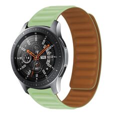 Banda di orologi magnetici in silicone per Huawei Watch GT2 46mm, larghezza: 22mm (verde fiore)