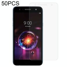 Film di vetro temperato da 50 pezzi 0.26mm 9h 2.5D per LG X5 2018