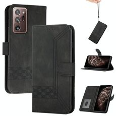 Per Samsung Galaxy S21 Ultra 5G Self cubic Self Case in pelle flip in pelle (nero)