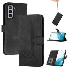 Per Samsung Galaxy S22 5G cubic self sento custodia in pelle flip in pelle (nero)