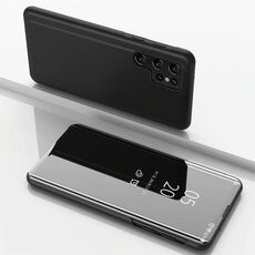 Per Samsung Galaxy S22 Ultra 5G Specchio Placcato Custodia in pelle flip orizzontale con supporto (nero)