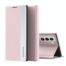 Per Samsung Galaxy S22 5G Custodia a flip uniforme ultra-sottile multiplata elettroplata con supporto con supporto (rosa)