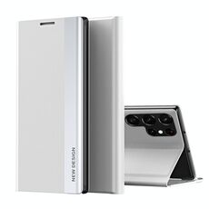 Per Samsung Galaxy S22 Ultra 5G laterale collegata elettroplatata multipla a flip ultra-sottile con supporto (argento)