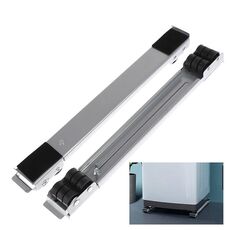2 PCS Lavatrice Stand Base frigorifero regolabile mobile (argento)