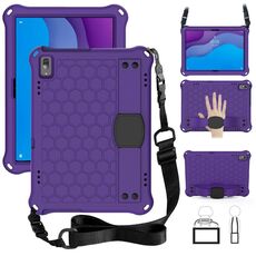 Per Lenovo Tab M10 TB-X505X / F Design a nido d'ape EVA + PC Materiale PC Quattro angoli Anti Fall Caduta Shell protettiva con cinturino (viola + nero)
